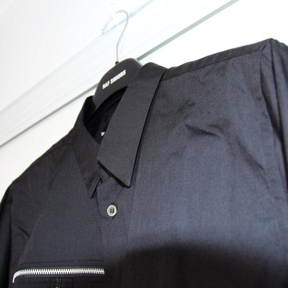 BNWT AW20 COMME DES GARCONS BLACK ZIP DETAIL SHIRT S - Picture 4 of 14